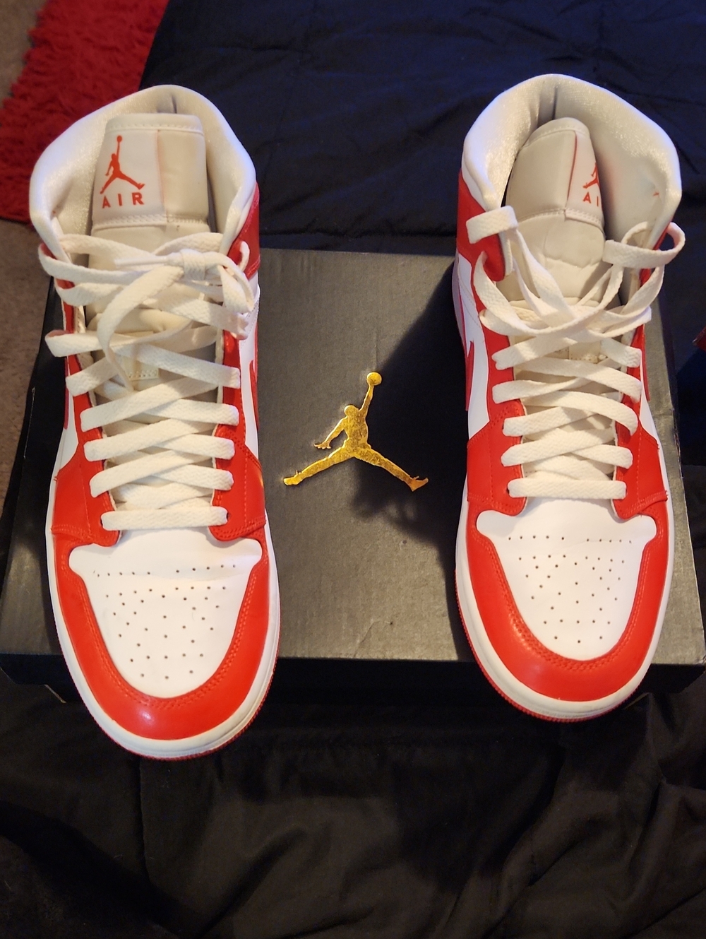 Jordan Kids High-Top Sneakers - White & Red